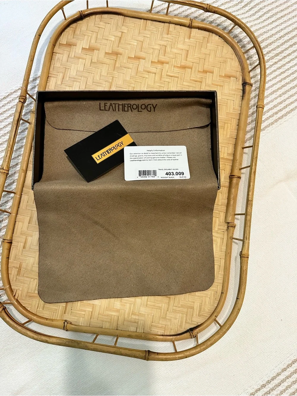 Leatherology Black Leather Document & Card Holder Wallet (w/ DWE emboss)